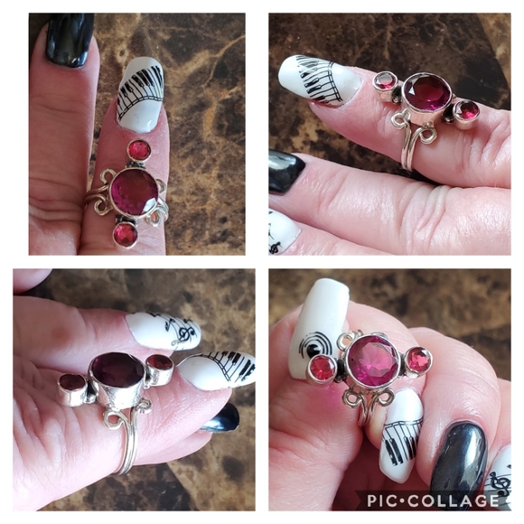 Genuine 3ct Rubilite Tourmaline Ring Size 7 - Picture 4 of 7